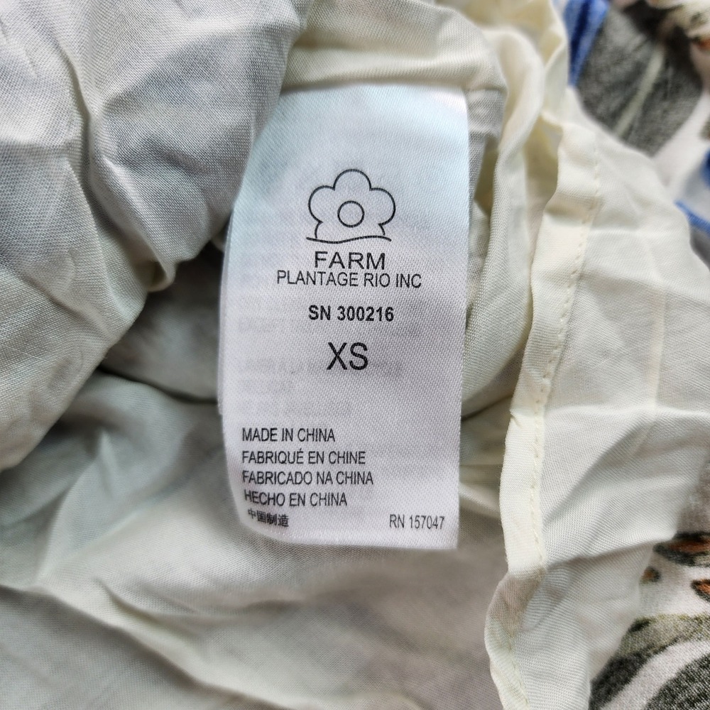 FARM Rio Macaw Flight Maxi Dress XS Off White Rayon Tropical Bird Print 300216 - Picture 7 of 10